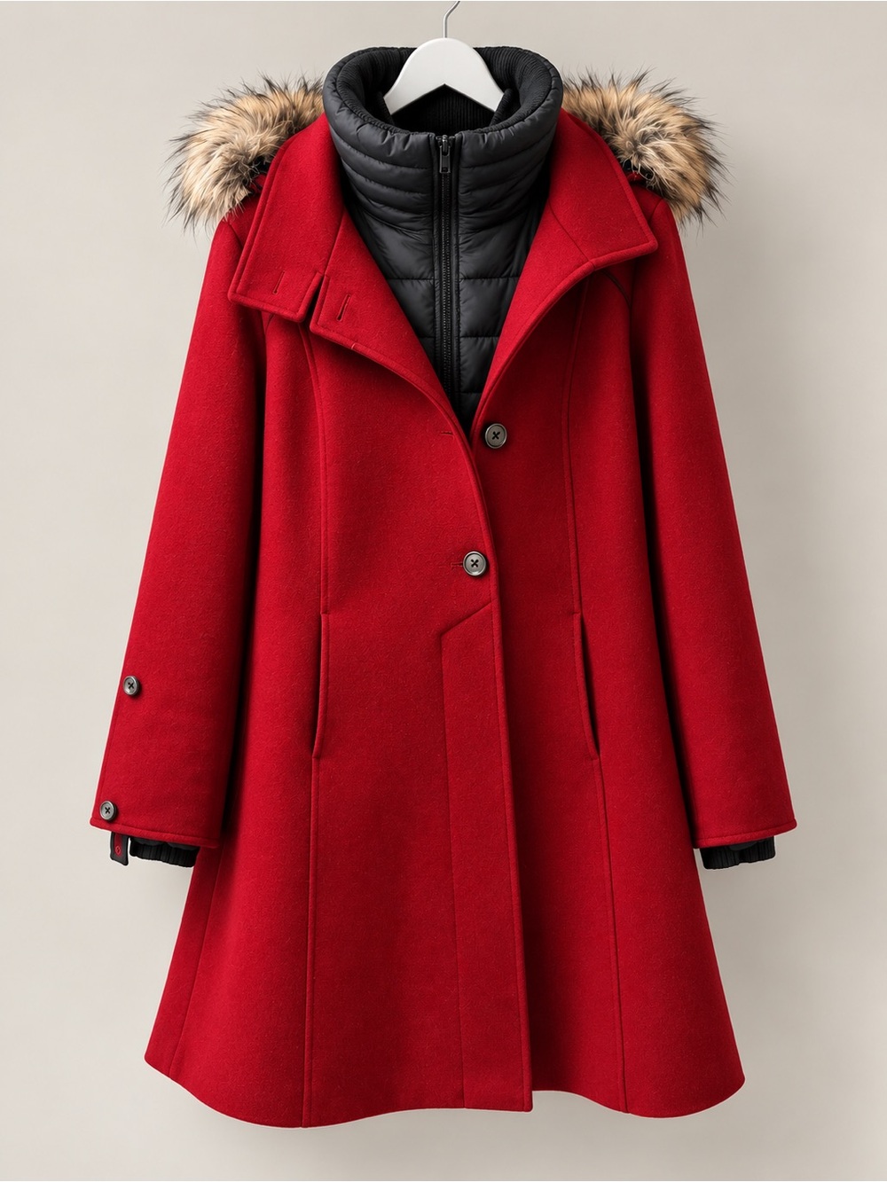 Simons Heavy Red Wool Coat